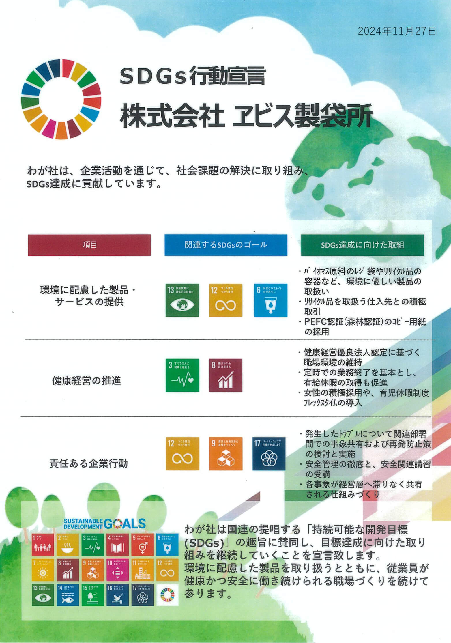 SDGs行動宣言